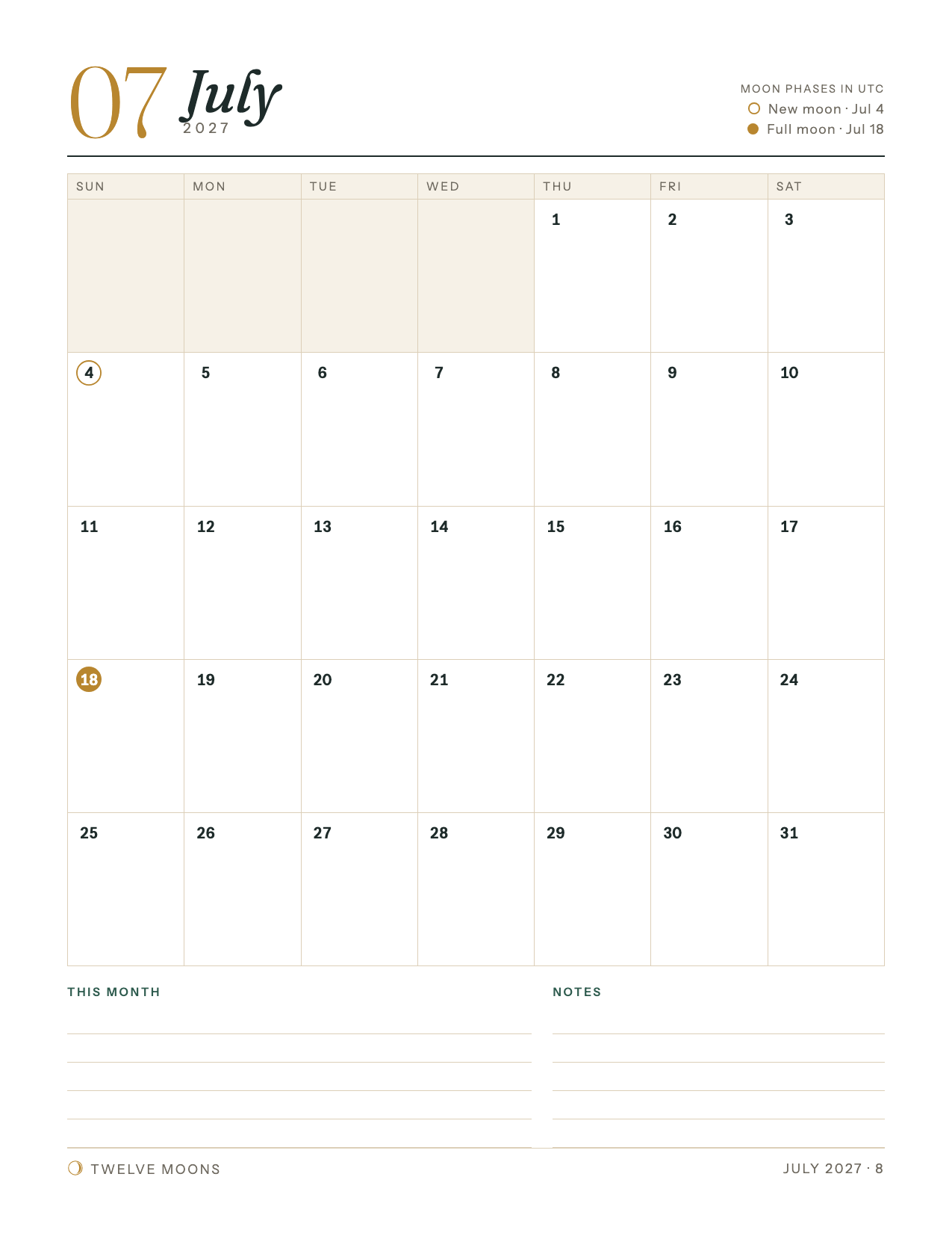 2027 Calendar (free printable): page preview 4 of 4