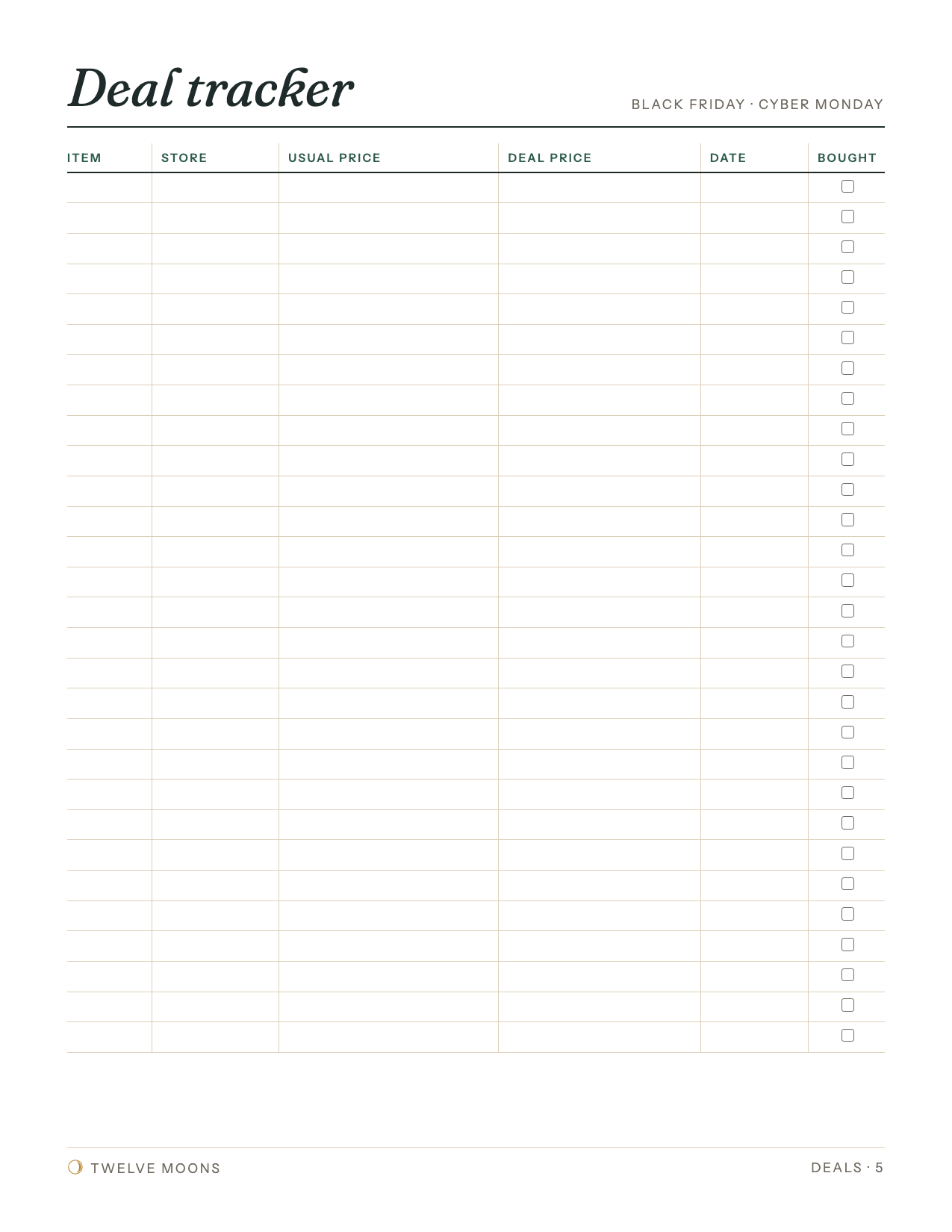 Gift & Budget Planner: page preview 4 of 6